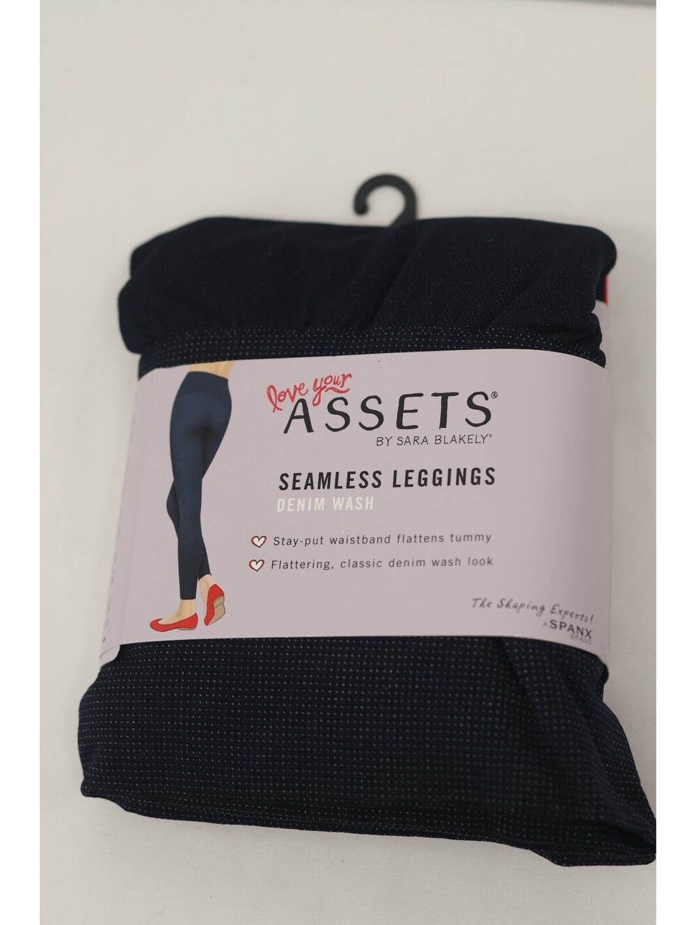 Assets by Sara Blakely Seamless Leggings Dark Denim Wash Blue Plus Size 1X New